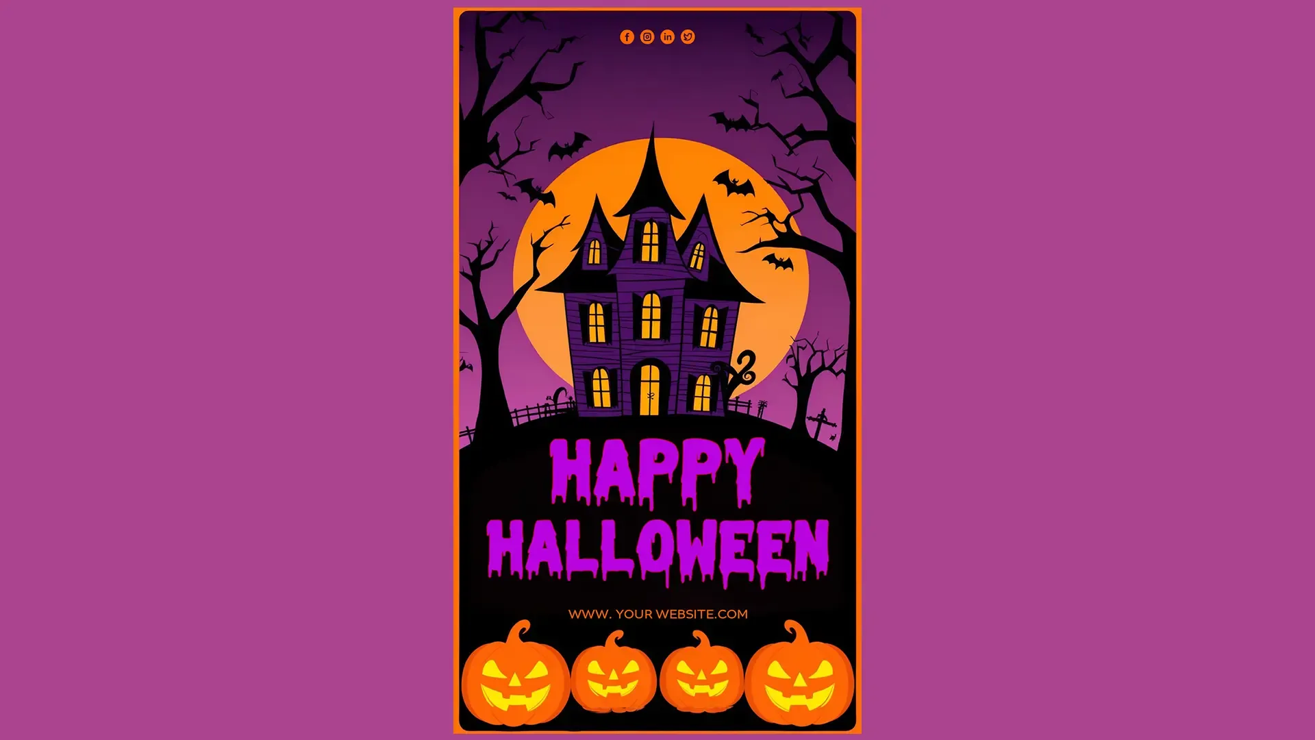 Happy Halloween Haunted House Instagram Story Card image